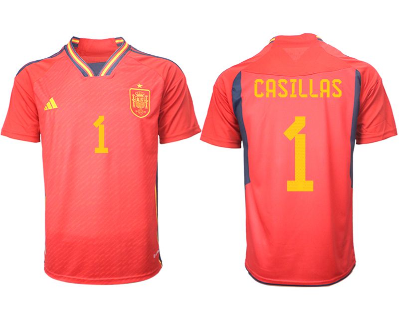 Men 2022 World Cup National Team Spain home aaa version red #1 Soccer Jerseys->spain jersey->Soccer Country Jersey